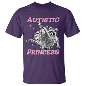 Funny Autistic Princess T Shirt Autism Awareness Raccoon TS11 Purple Print Your Wear