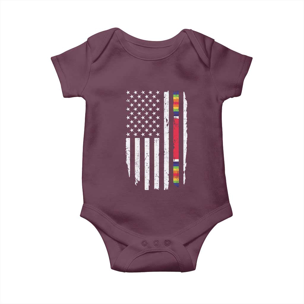 WW2 World War II Vintage American Flag Baby Onesie TS11 Maroon Print Your Wear