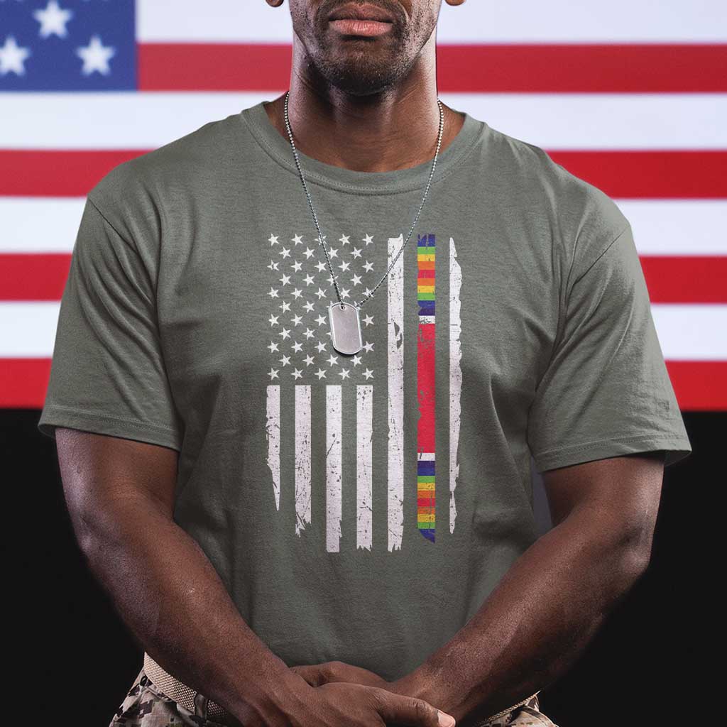 WW2 World War II Vintage American Flag T Shirt TS11 Military Green Print Your Wear