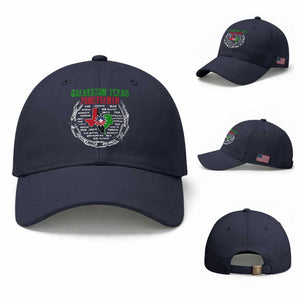 Juneteenth Galveston Texas Baseball Cap Break The Chain Freedom Since 1865 TS11 Baseball Cap Universal Fit Navy Print Your Wear