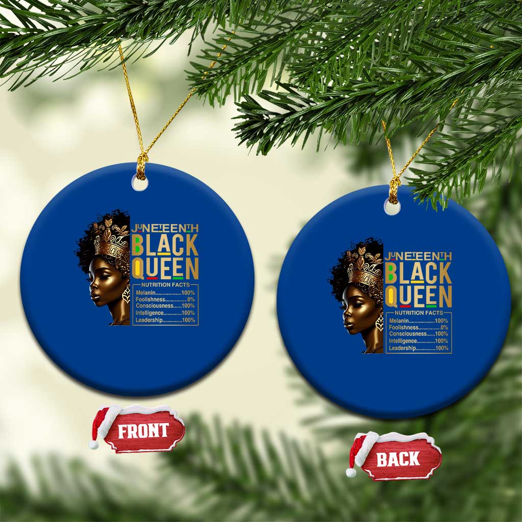 Juneteenth Black Queen Nutritional Facts Ceramic Ornament Afro Melanin Queen TS11 1pc Blue Print Your Wear