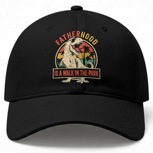 Fatherhood Is A Walk In The Park Dinosaur Dad Baseball Cap TS11 Print Your Wear