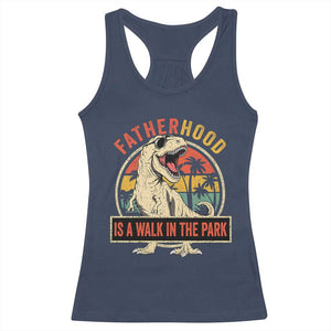 Fatherhood Is A Walk In The Park Dinosaur Dad Racerback Tank Top TS11 Navy Print Your Wear