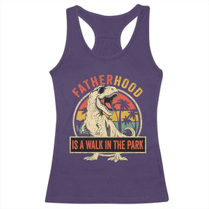 Fatherhood Is A Walk In The Park Dinosaur Dad Racerback Tank Top TS11 Purple Print Your Wear