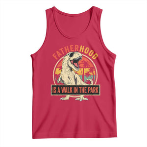 Fatherhood Is A Walk In The Park Dinosaur Dad Tank Top TS11 Red Print Your Wear