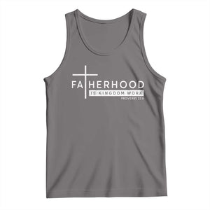 Fatherhood Is Kingdom Work Tank Top Christian Dad TS11 Deep Heather Print Your Wear