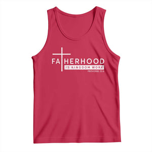 Fatherhood Is Kingdom Work Tank Top Christian Dad TS11 Red Print Your Wear