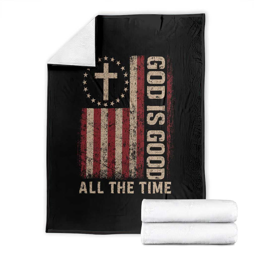 God Is Good All The Time Jesus Throw Blanket Christian American Flag