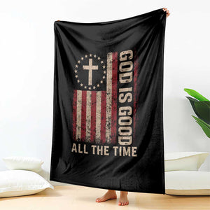 God Is Good All The Time Jesus Throw Blanket Christian American Flag