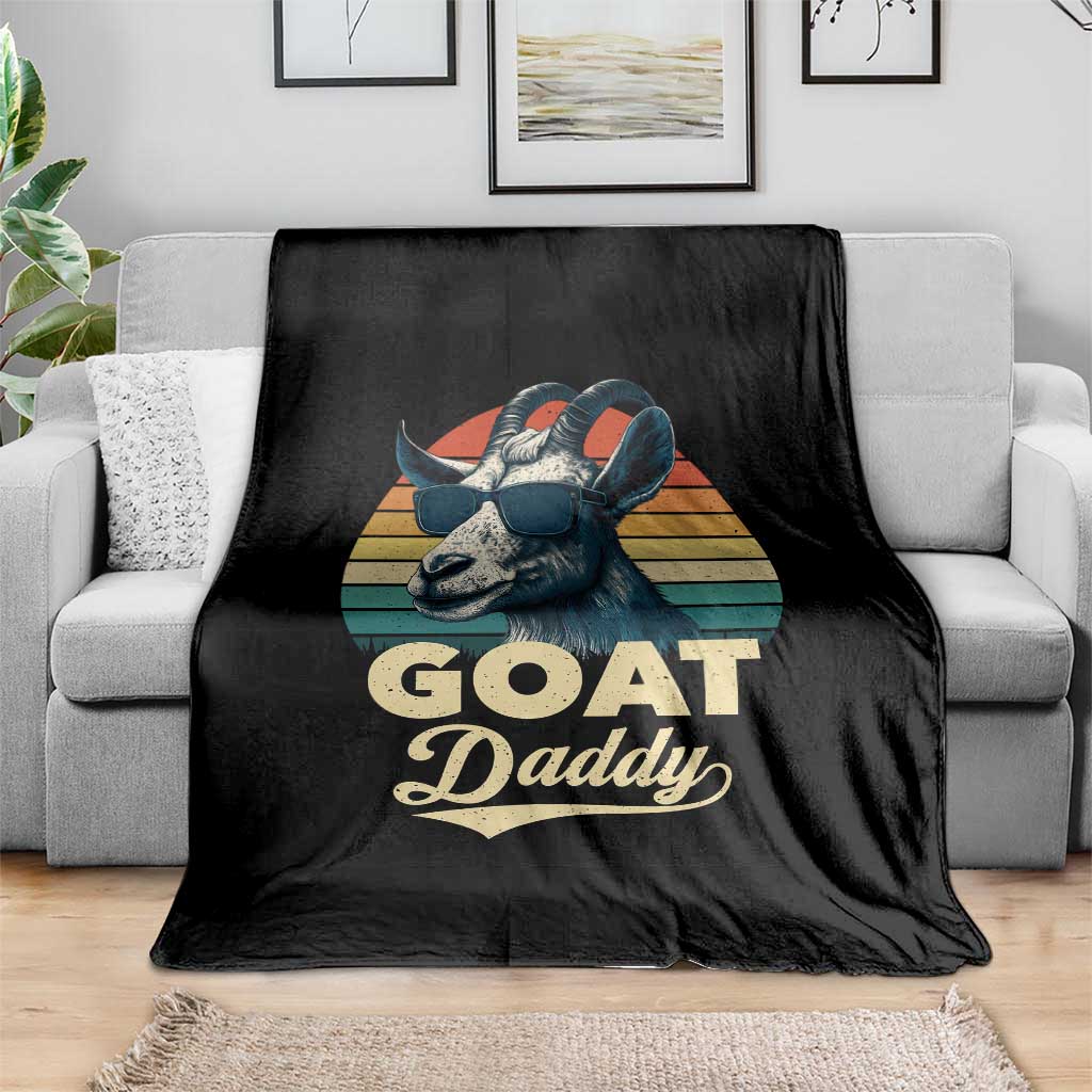 Goat Daddy Throw Blanket Funny Goat Father Retro Vintage TS11 Print Your Wear