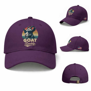 Goat Daddy Baseball Cap Funny Goat Father Retro Vintage TS11 Baseball Cap Universal Fit Purple Print Your Wear