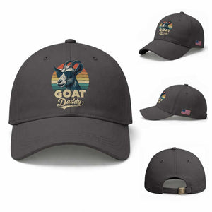 Goat Daddy Baseball Cap Funny Goat Father Retro Vintage TS11 Baseball Cap Universal Fit Dark Gray Print Your Wear