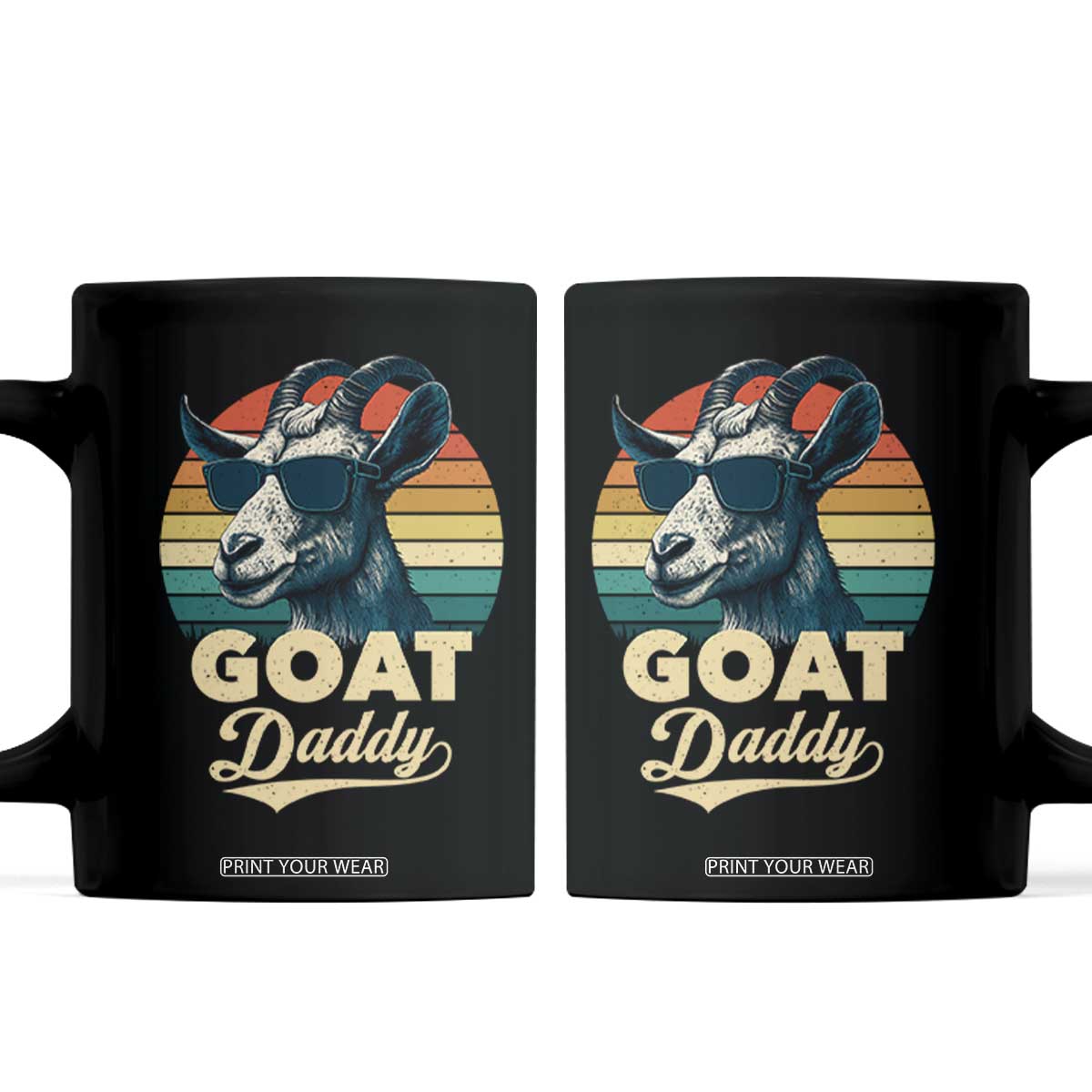 Goat Daddy Coffee Mug Funny Goat Father Retro Vintage TS11 Black Print Your Wear
