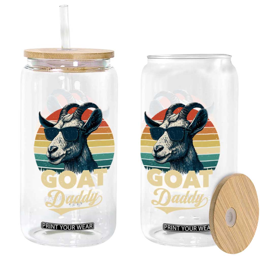 Goat Daddy Glass Can Funny Goat Father Retro Vintage TS11 Print Your Wear