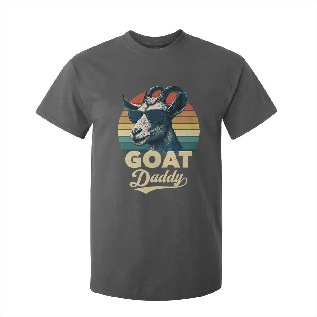 Goat Daddy T Shirt For Kid Funny Goat Father Retro Vintage TS11 Dark Heather Print Your Wear