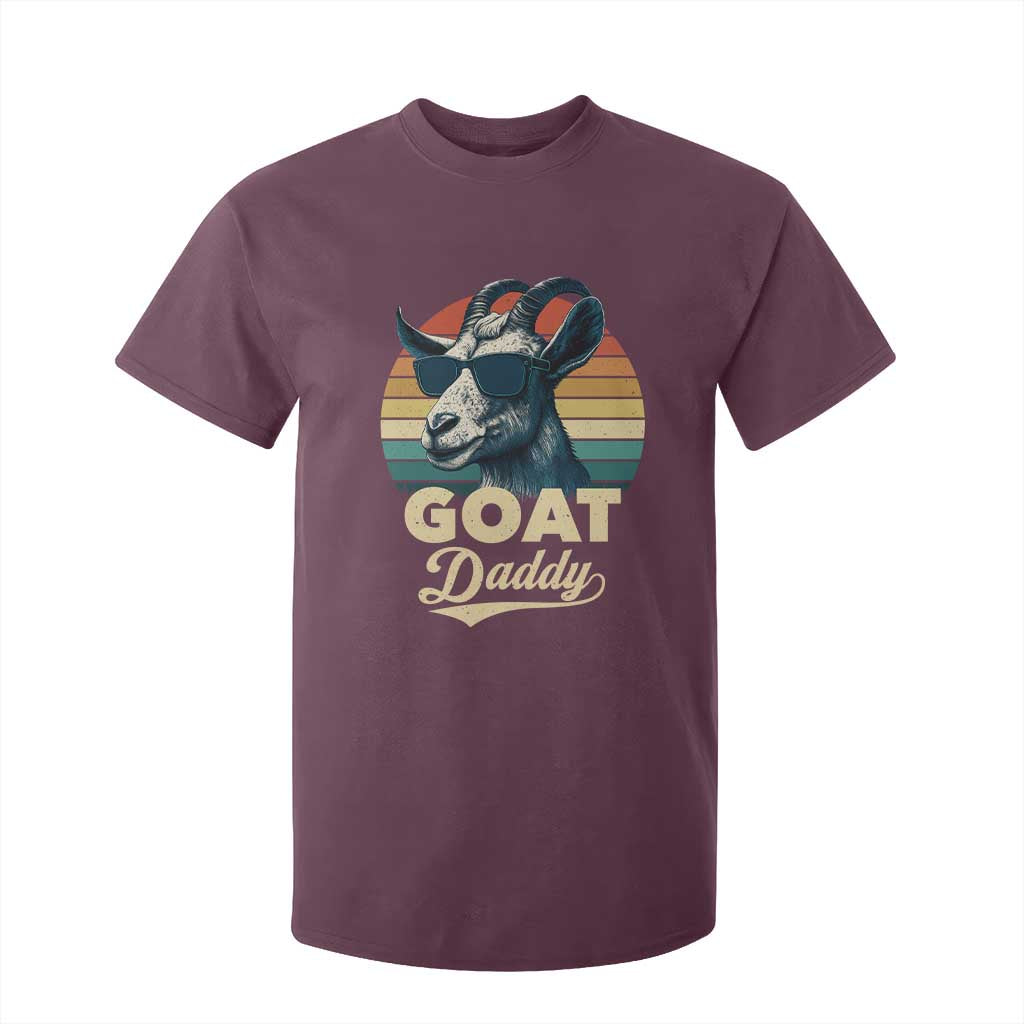 Goat Daddy T Shirt For Kid Funny Goat Father Retro Vintage TS11 Maroon Print Your Wear