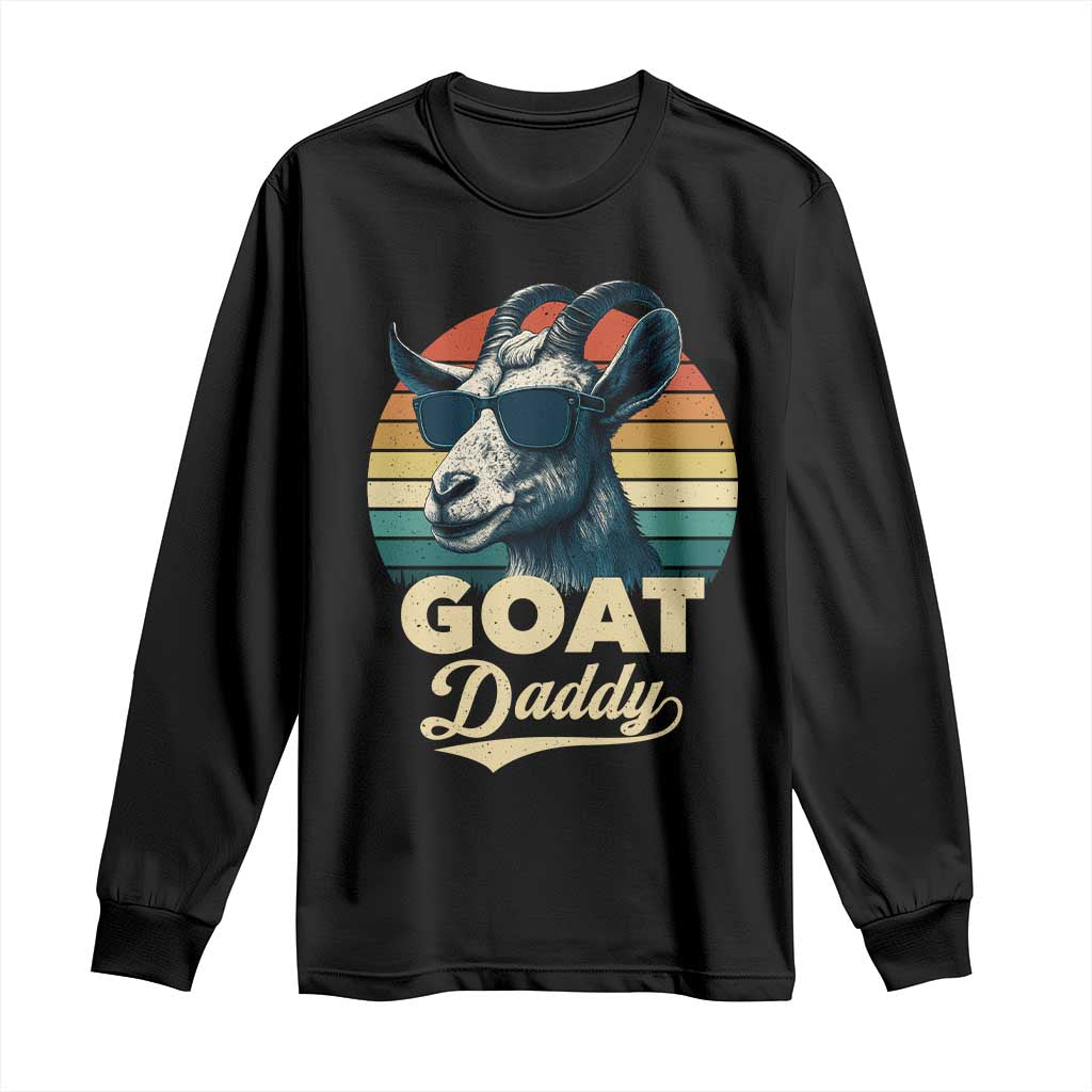 Goat Daddy Long Sleeve Shirt Funny Goat Father Retro Vintage TS11 Black Print Your Wear