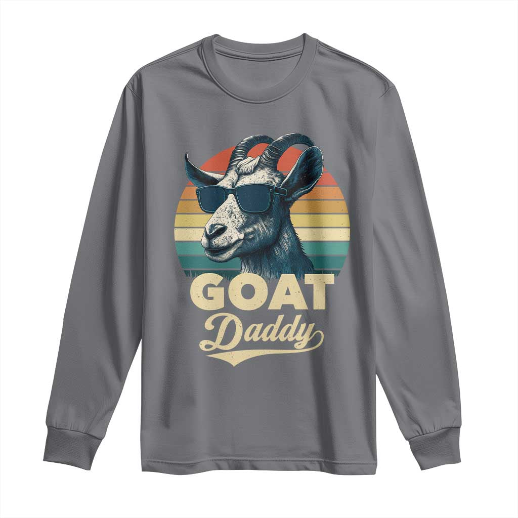 Goat Daddy Long Sleeve Shirt Funny Goat Father Retro Vintage TS11 Charcoal Print Your Wear
