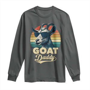 Goat Daddy Long Sleeve Shirt Funny Goat Father Retro Vintage TS11 Dark Heather Print Your Wear