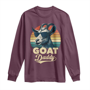Goat Daddy Long Sleeve Shirt Funny Goat Father Retro Vintage TS11 Maroon Print Your Wear