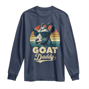Goat Daddy Long Sleeve Shirt Funny Goat Father Retro Vintage TS11 Navy Print Your Wear