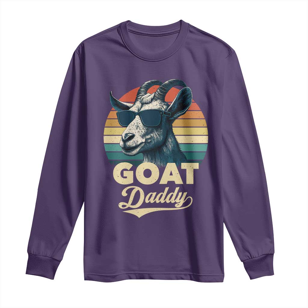 Goat Daddy Long Sleeve Shirt Funny Goat Father Retro Vintage TS11 Purple Print Your Wear