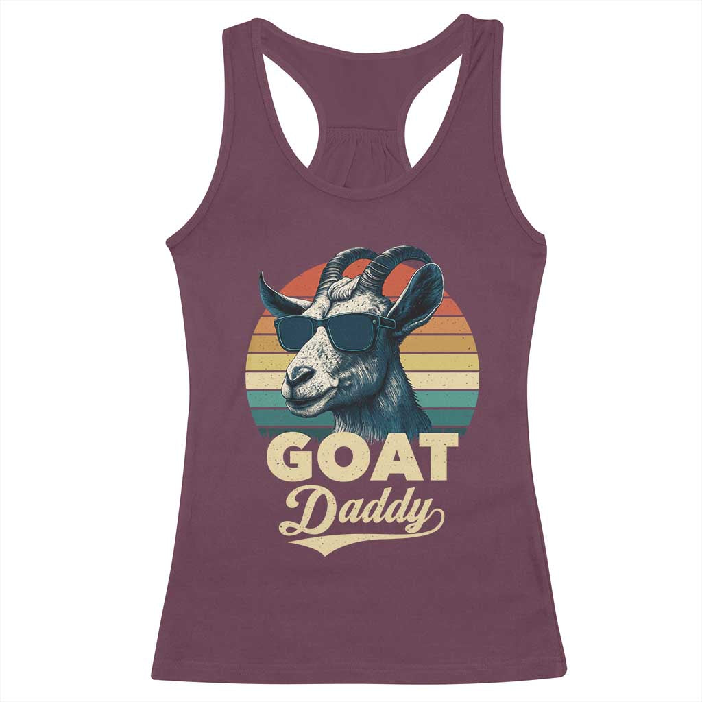 Goat Daddy Racerback Tank Top Funny Goat Father Retro Vintage TS11 Maroon Print Your Wear