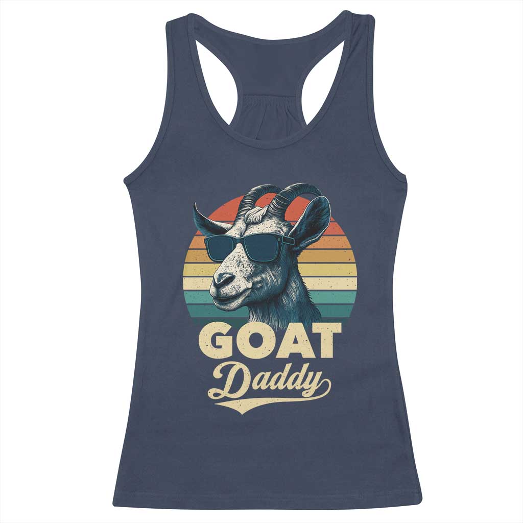Goat Daddy Racerback Tank Top Funny Goat Father Retro Vintage TS11 Navy Print Your Wear