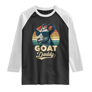 Goat Daddy Raglan Shirt Funny Goat Father Retro Vintage TS11 Black White Print Your Wear