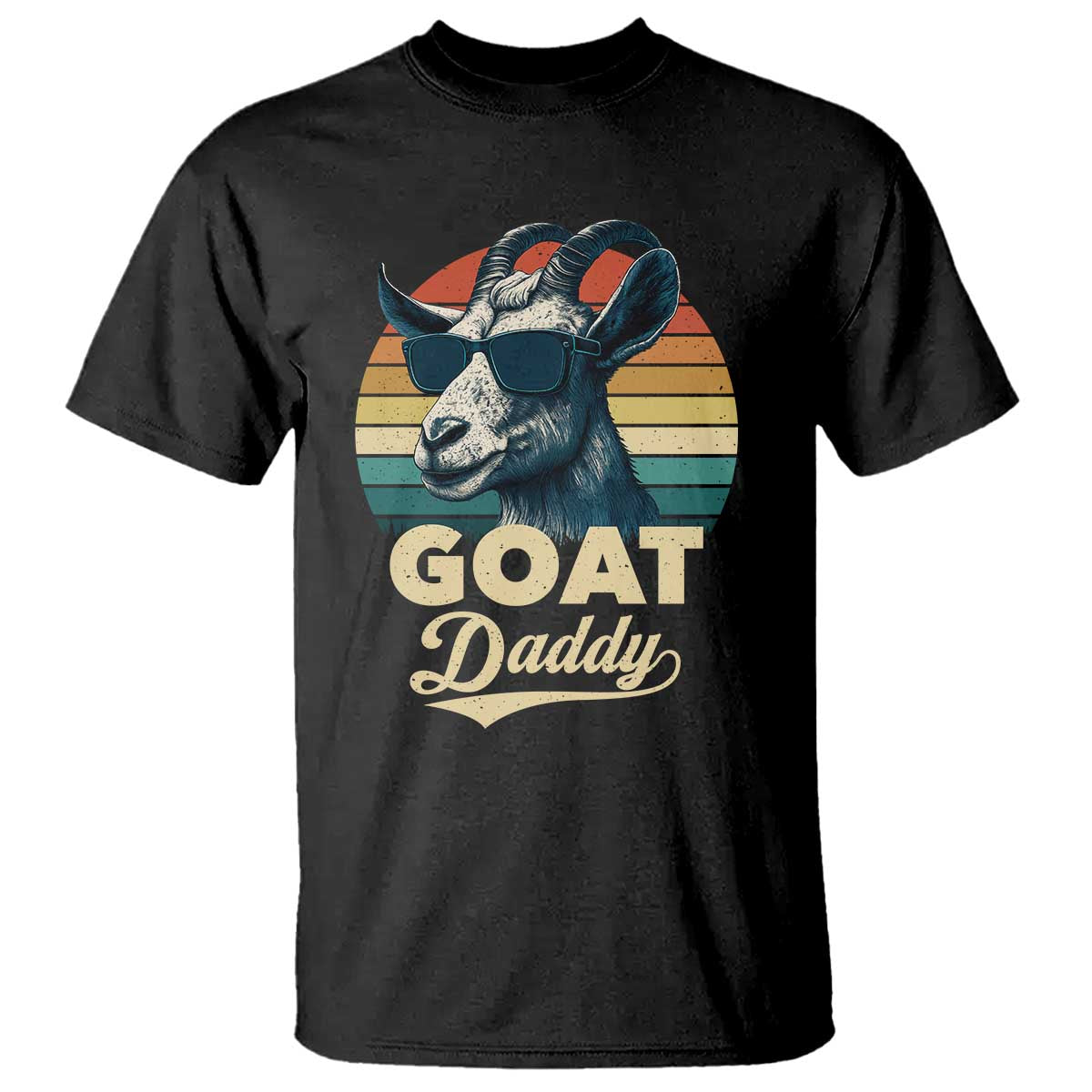 Goat Daddy T Shirt Funny Goat Father Retro Vintage TS11 Black Print Your Wear