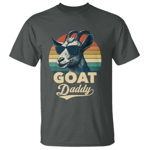 Goat Daddy T Shirt Funny Goat Father Retro Vintage TS11 Dark Heather Print Your Wear