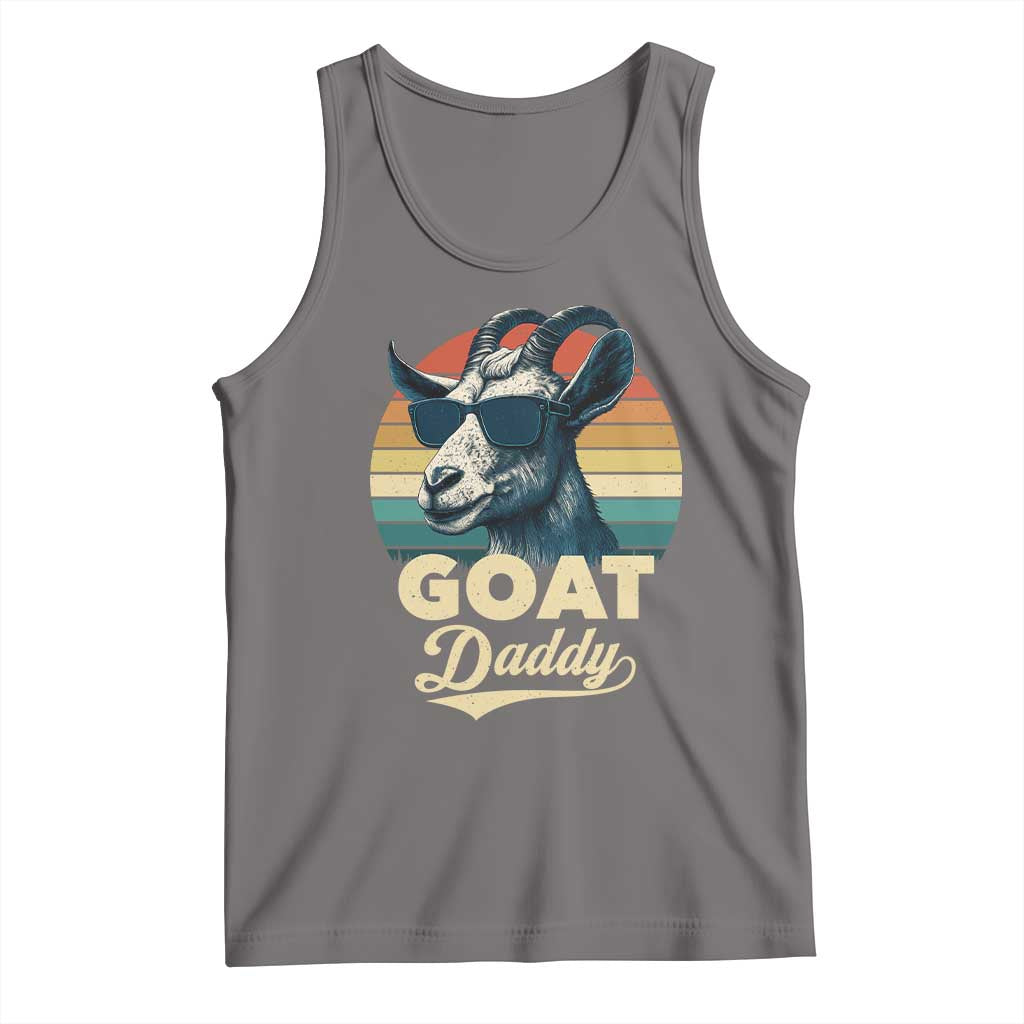 Goat Daddy Tank Top Funny Goat Father Retro Vintage TS11 Deep Heather Print Your Wear