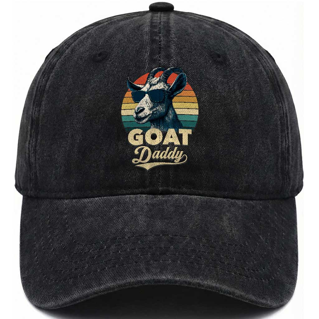 Goat Daddy Washed Cotton Baseball Cap Funny Goat Father Retro Vintage TS11 Print Your Wear