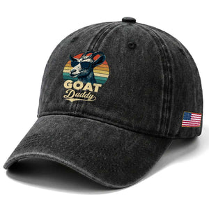 Goat Daddy Washed Cotton Baseball Cap Funny Goat Father Retro Vintage TS11 Print Your Wear