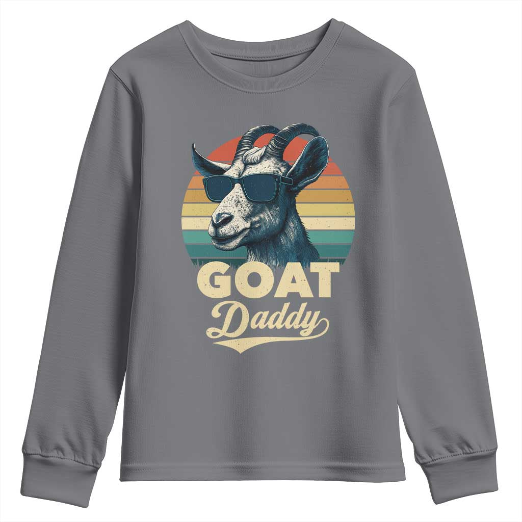 Goat Daddy Youth Sweatshirt Funny Goat Father Retro Vintage TS11 Charcoal Print Your Wear