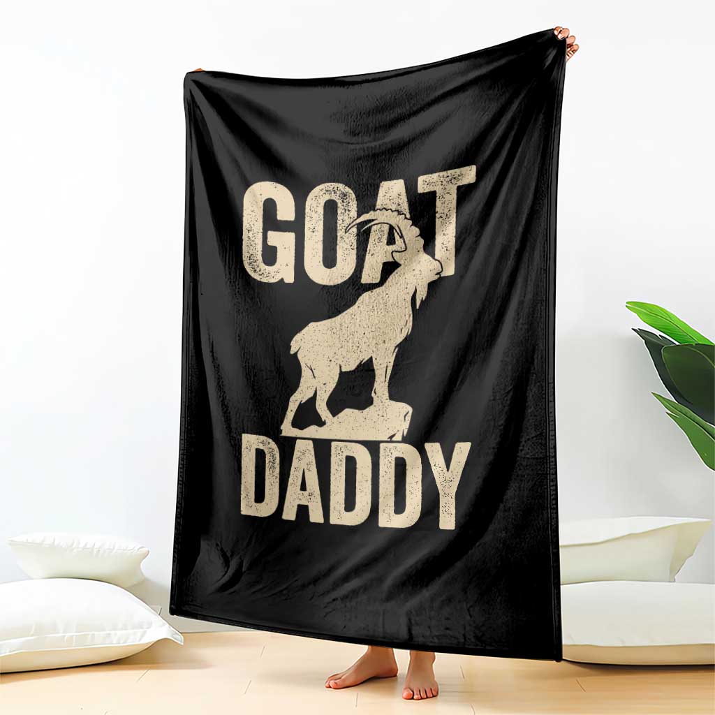 Goat Daddy Throw Blanket Funny Goat Father Vintage TS11 Print Your Wear