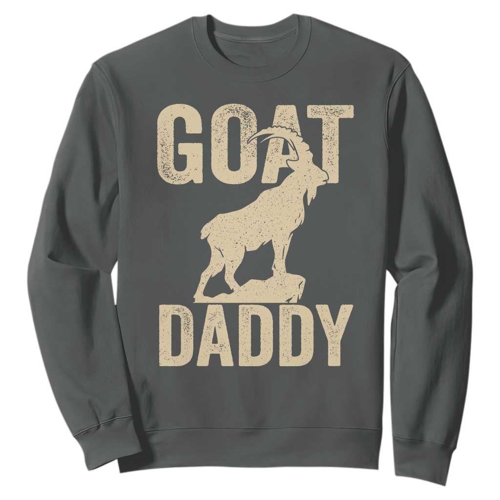 Goat Daddy Sweatshirt Funny Goat Father Vintage TS11 Dark Heather Print Your Wear