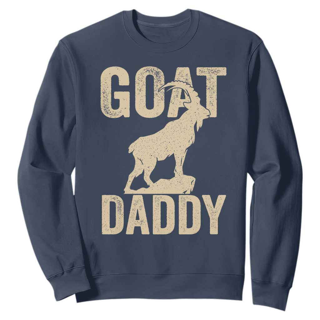 Goat Daddy Sweatshirt Funny Goat Father Vintage TS11 Navy Print Your Wear