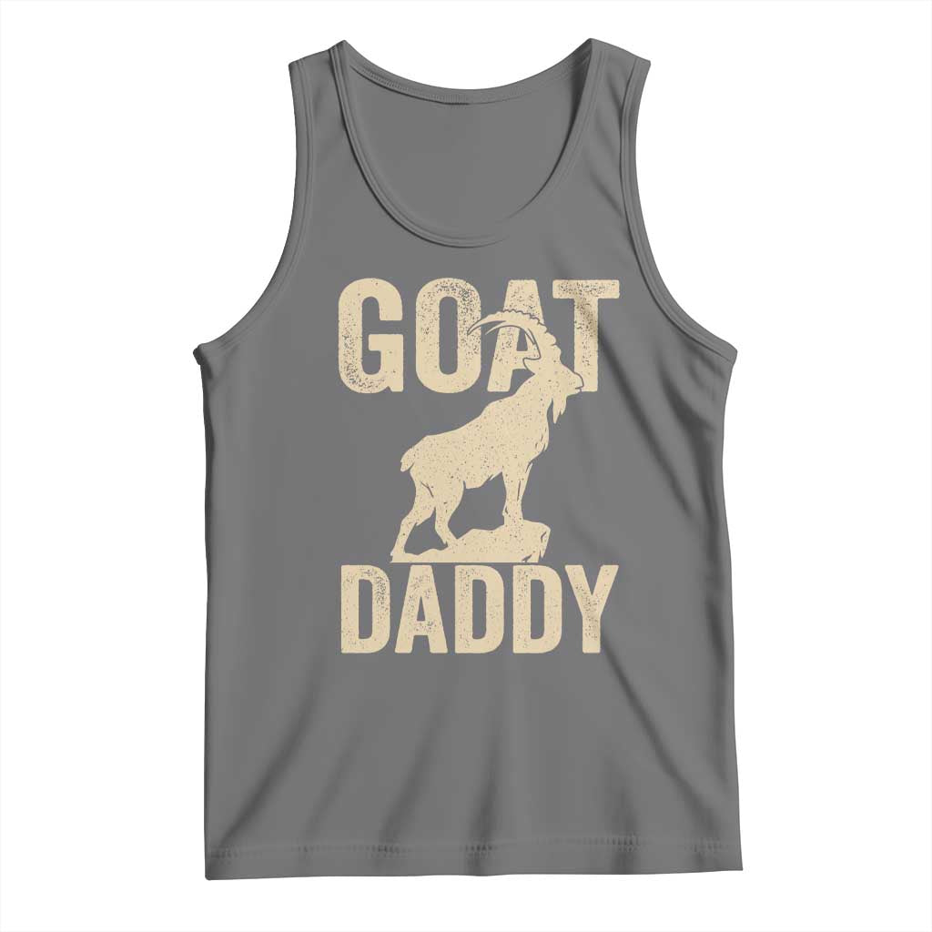 Goat Daddy Tank Top Funny Goat Father Vintage TS11 Black Heather Print Your Wear