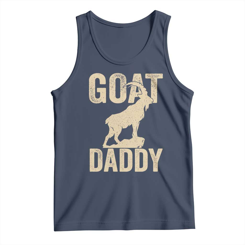 Goat Daddy Tank Top Funny Goat Father Vintage TS11 Navy Print Your Wear
