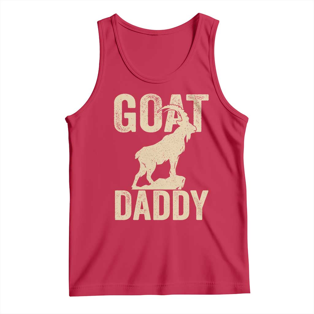 Goat Daddy Tank Top Funny Goat Father Vintage TS11 Red Print Your Wear