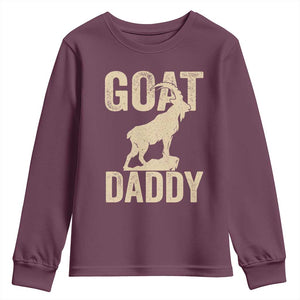 Goat Daddy Youth Sweatshirt Funny Goat Father Vintage TS11 Maroon Print Your Wear