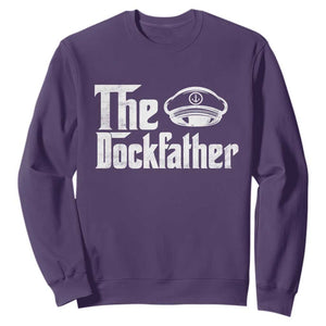 The Dockfather Sweatshirt Funny Boat Captain Dad Boating Humor Father's Day TS11 Purple Print Your Wear