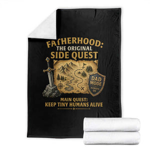 RPG Dad Throw Blanket Fatherhood The Original Side Quest Dad Mode D20 Tabletop Games TS11 Black Print Your Wear