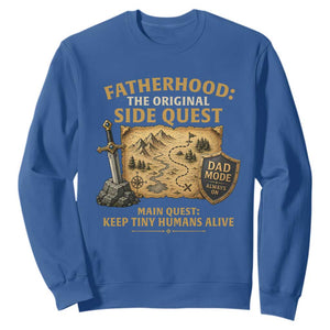 RPG Dad Sweatshirt Fatherhood The Original Side Quest Dad Mode D20 Tabletop Games TS11 Royal Blue Print Your Wear