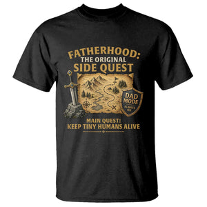 RPG Dad – Fatherhood The Original Side Quest T-Shirt – D20 Tabletop Gamer Dad Tee TS11 Black Print Your Wear