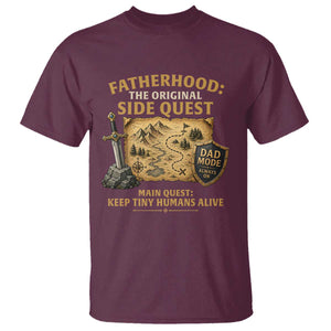 RPG Dad – Fatherhood The Original Side Quest T-Shirt – D20 Tabletop Gamer Dad Tee TS11 Maroon Print Your Wear