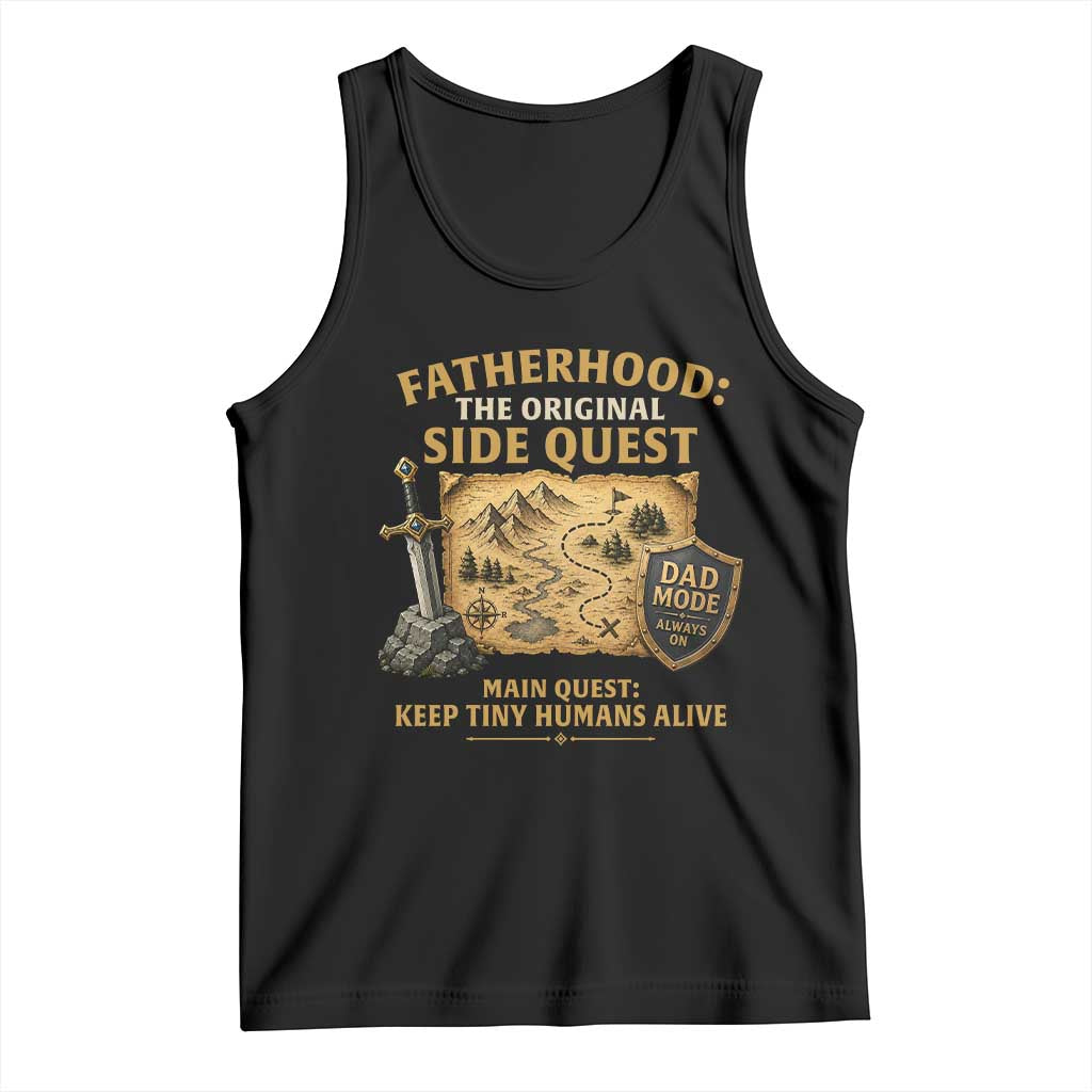 RPG Dad Tank Top Fatherhood The Original Side Quest Dad Mode D20 Tabletop Games TS11 Black Print Your Wear