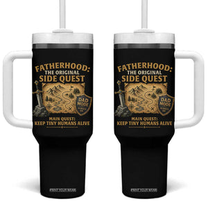 RPG Dad Tumbler With Handle Fatherhood The Original Side Quest Dad Mode D20 Tabletop Games TS11 One Size: 40 oz Black Print Your Wear