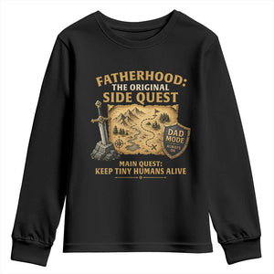 RPG Dad Youth Sweatshirt Fatherhood The Original Side Quest Dad Mode D20 Tabletop Games TS11 Black Print Your Wear